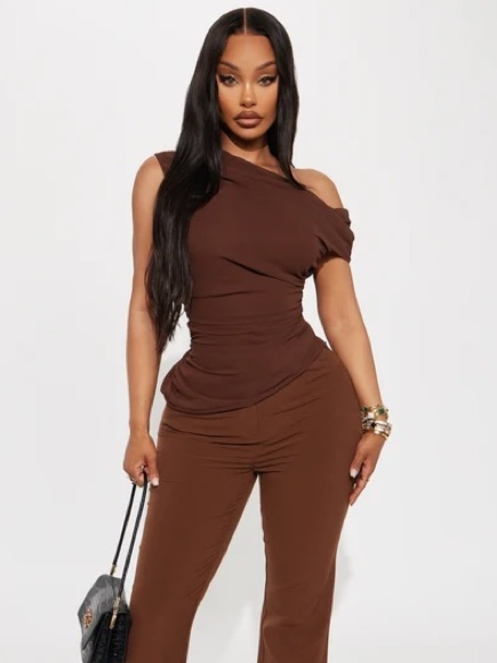 Clarissa One Shoulder Chiffon Blouse NEW 🏷️
